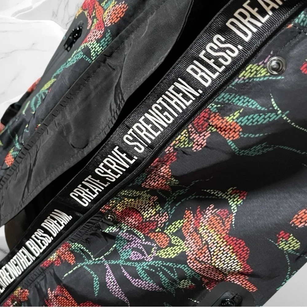 Lularoe Floral Windbreaker Jacket Create Serve Strengthen Bless Dream Size Small